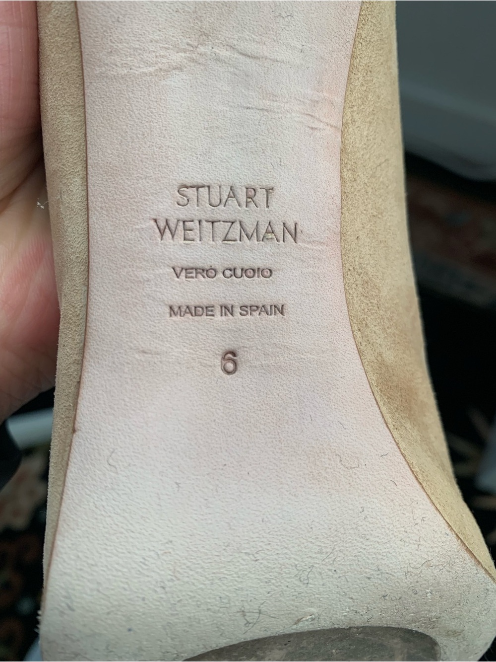 Stuart Weitzman Tan Suede Pointed-Toe Pumps size 6 - Picture 8 of 11